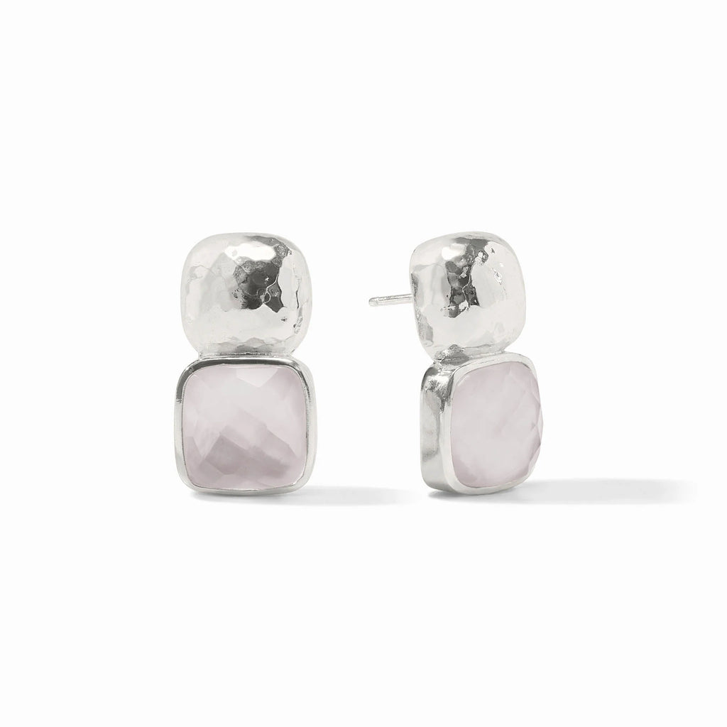 Catalina Earring in Silver Iridescent Clear Crystal