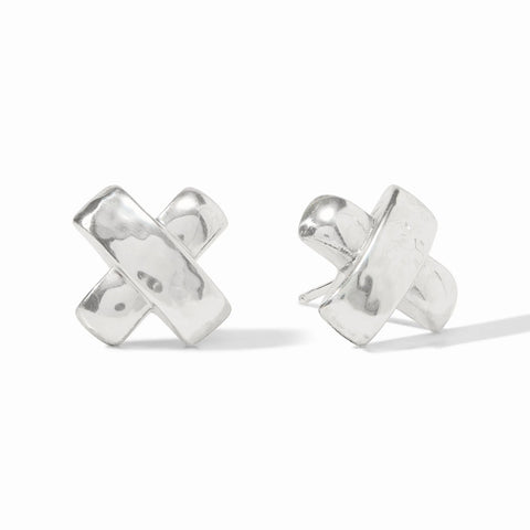 Catalina X Stud Earrings in Silver