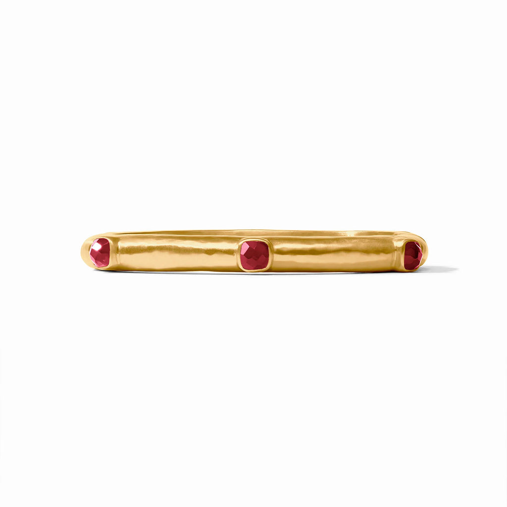 Catalina Stone Hinge Bangle in Iridescent Ruby Red
