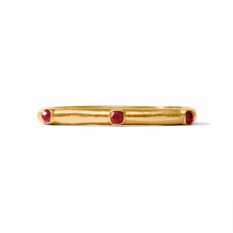 Catalina Stone Hinge Bangle in Iridescent Ruby Red