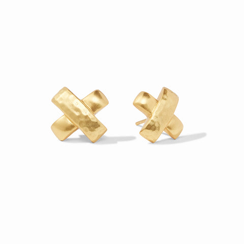 Catalina X Stud Earrings in Gold