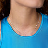 Celeste Delicate CZ Station Necklace in Silver