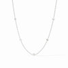 Celeste Delicate CZ Station Necklace in Silver