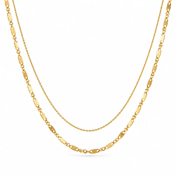 Dora Double Chain Necklace in Gold