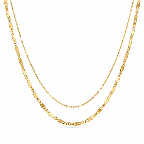 Dora Double Chain Necklace in Gold