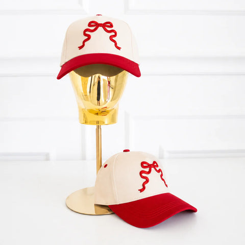 Red Wavy Bow - Baseball Cap