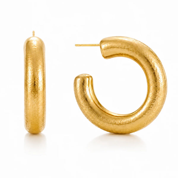 Donni Large Brushed Tube Hoop Earring