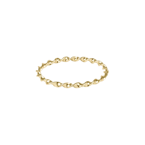 Classic Gold Twisted Thin Band Ring