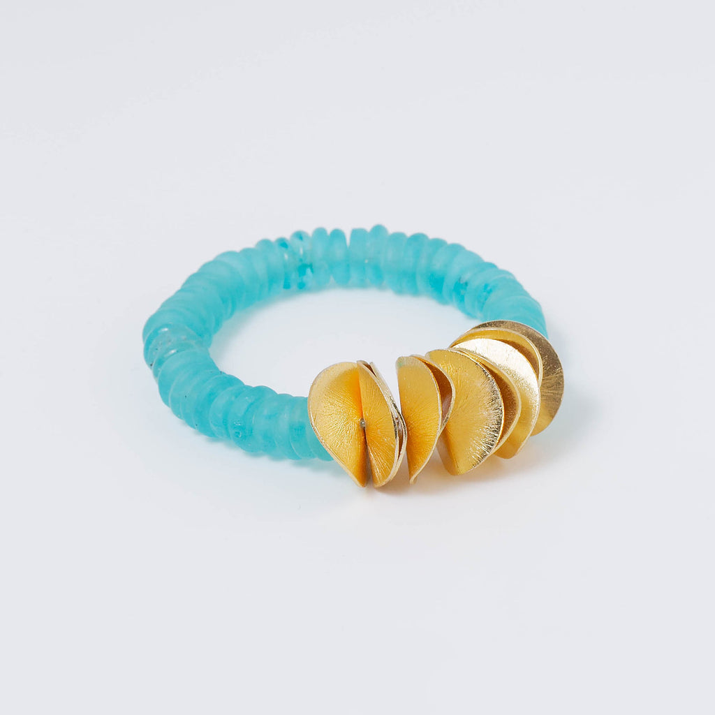 Coastal Grit Caribbean Aqua Seascape Bracelet