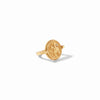 Coin Revolving Gold Ring in Mother of Pearl