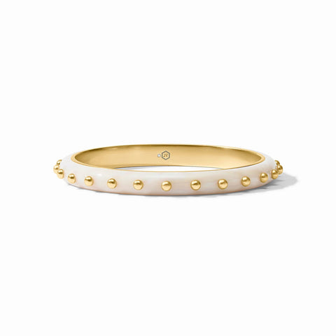 Colette Gold Bangle in Alabaster