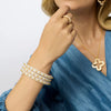 Colette Gold Bangle in Alabaster