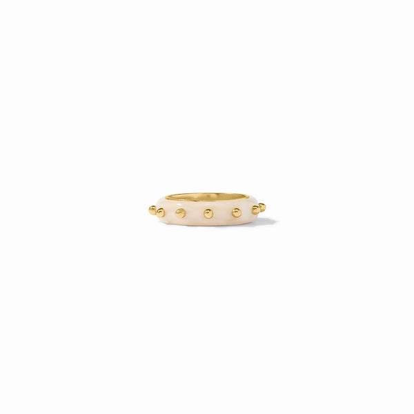 Colette Gold Stacking Ring in Alabaster