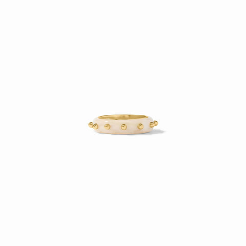 Colette Gold Stacking Ring in Alabaster