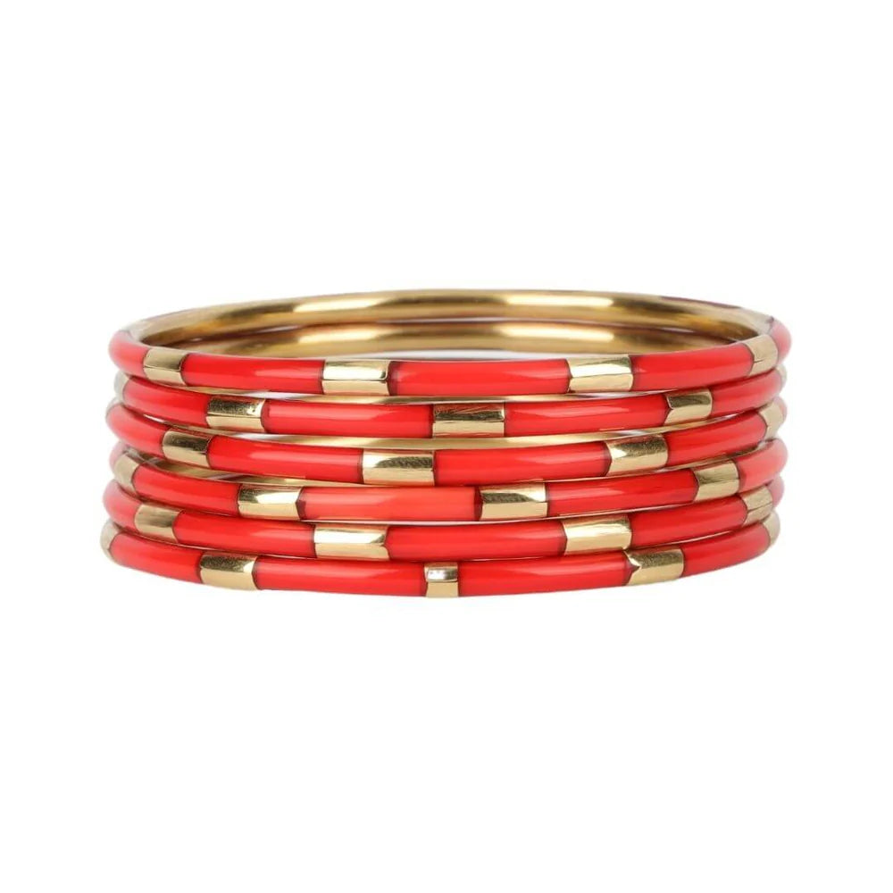 Coral Veda Bangles - Set of 6