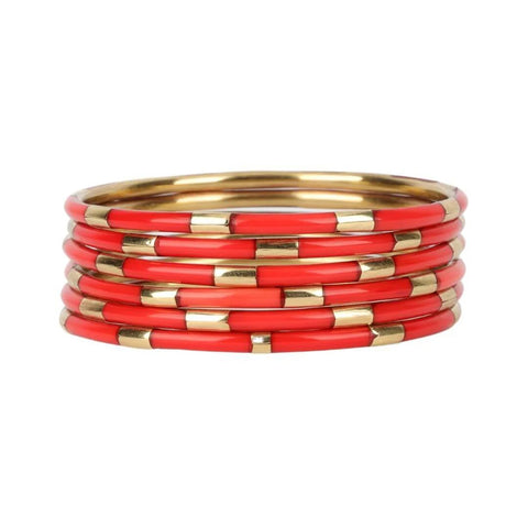 Coral Veda Bangles - Set of 6