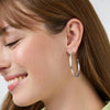 Crescent Hoop Earrings in Silver