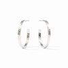 Crescent Hoop Earrings in Silver