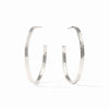 Crescent Hoop Earrings in Silver