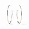 Crescent Hoop Earrings in Silver
