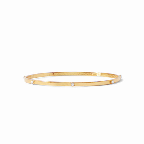 Crescent Stone Bangle in Pearl