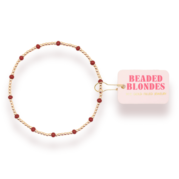 Dainty Poppi Bracelet in Crimson Red