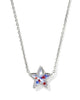 Cassidy Short Pendant Necklace In Red White & Blue Illusion