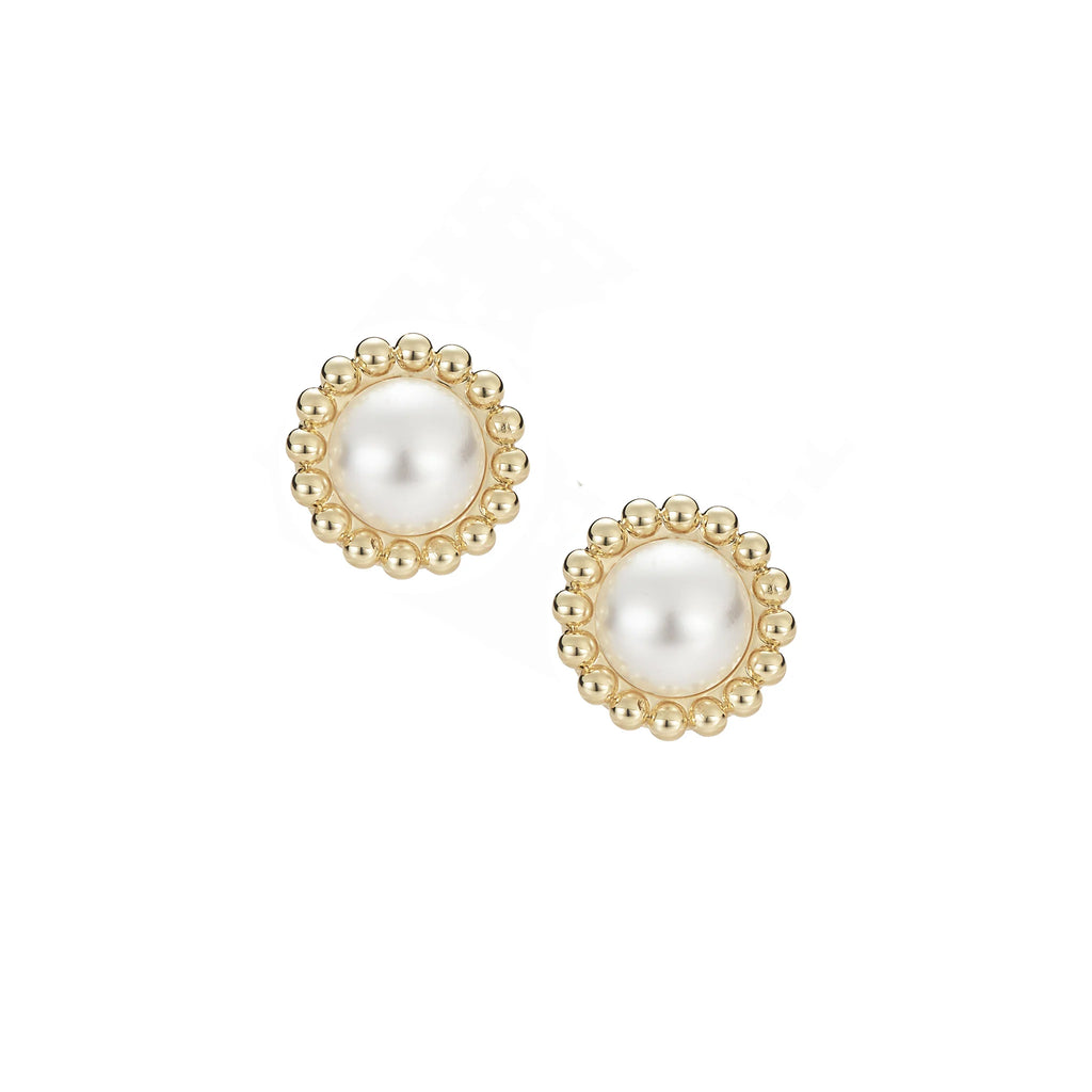 Allure Stud Earrings in Ivory Pearl/Gold