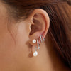 Freshwater Pearl Stud Ear Jackets in Silver