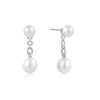 Freshwater Pearl Stud Ear Jackets in Silver