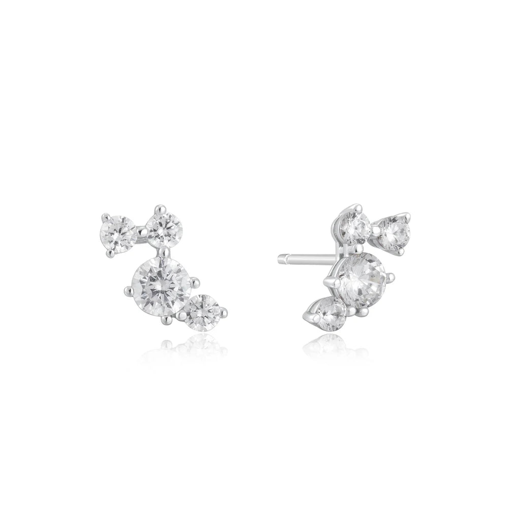 Pavé CZ Climber Stud Earrings