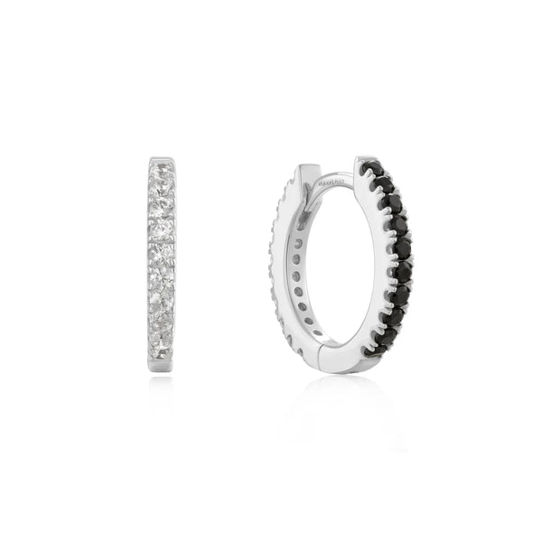 Black & White Reversible CZ Huggies