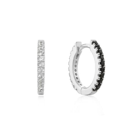 Black & White Reversible CZ Huggies