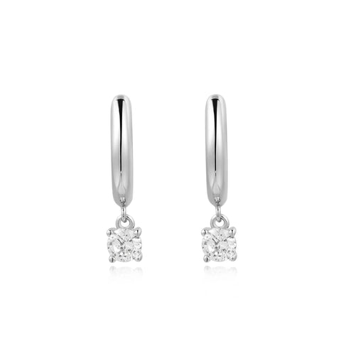 Huggies with Solitaire CZ Drop