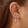 Multi Diamond Shape Pavé Drop Huggies