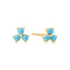 Lab Created Turquoise Lotus Stud Earrings