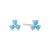 Lab Created Turquoise Lotus Stud Earrings