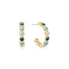 Gold Malachite & Turquoise Large Hoop Earrings
