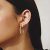 Large Claw Sphere Beaded Hoop Earrings