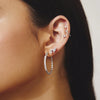 Large Claw Sphere Beaded Hoop Earrings