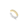 Two-Tone Bezel CZ Ear Cuff