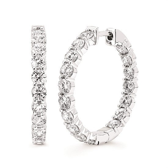 Lab Grown Diamond In & Out Hoop Earrings 4.00 CTW
