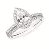 Lab Grown Diamond Halo Engagement Ring & Band