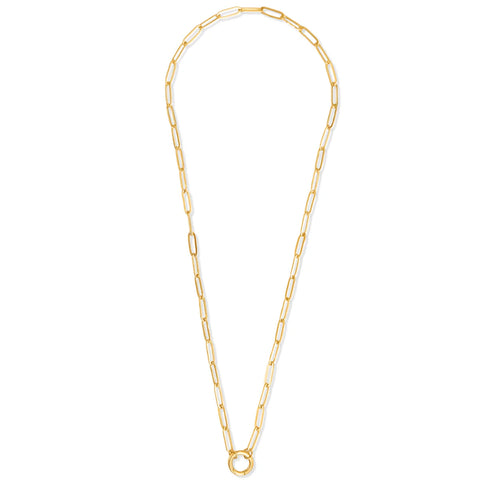 Margaret Paper Clip Push Clasp Necklace