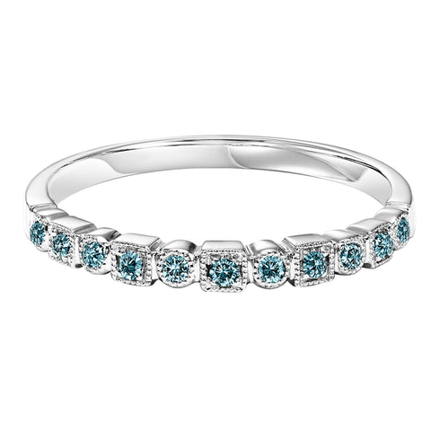 Blue Diamond Band in White Gold