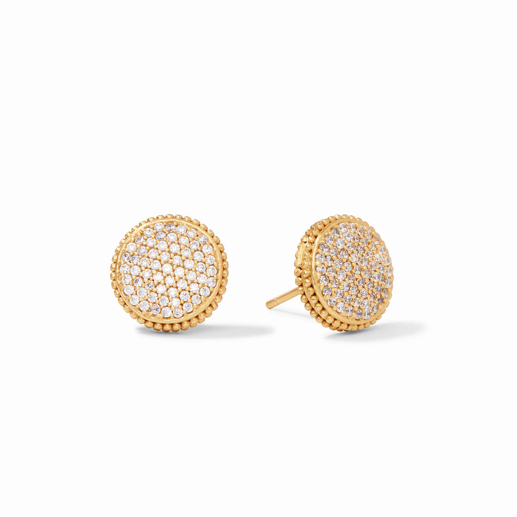 Fleur-de-Lis Pave Stud Earrings