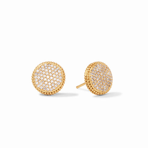Fleur-de-Lis Pave Stud Earrings