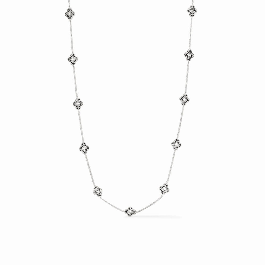 Florentine Demi Delicate Station Necklace in Silver