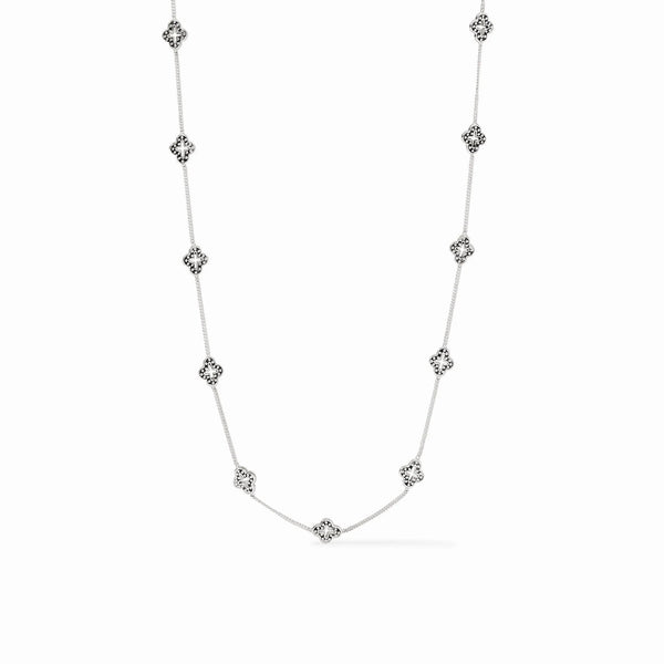 Florentine Demi Delicate Station Necklace in Silver