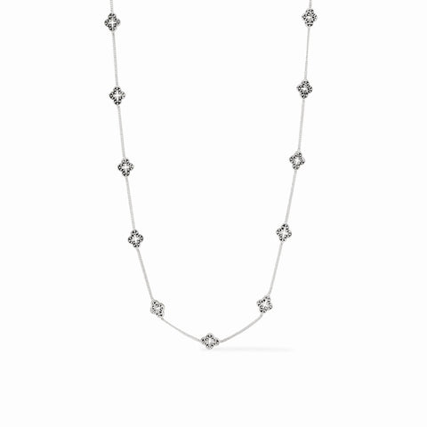 Florentine Demi Delicate Station Necklace in Silver